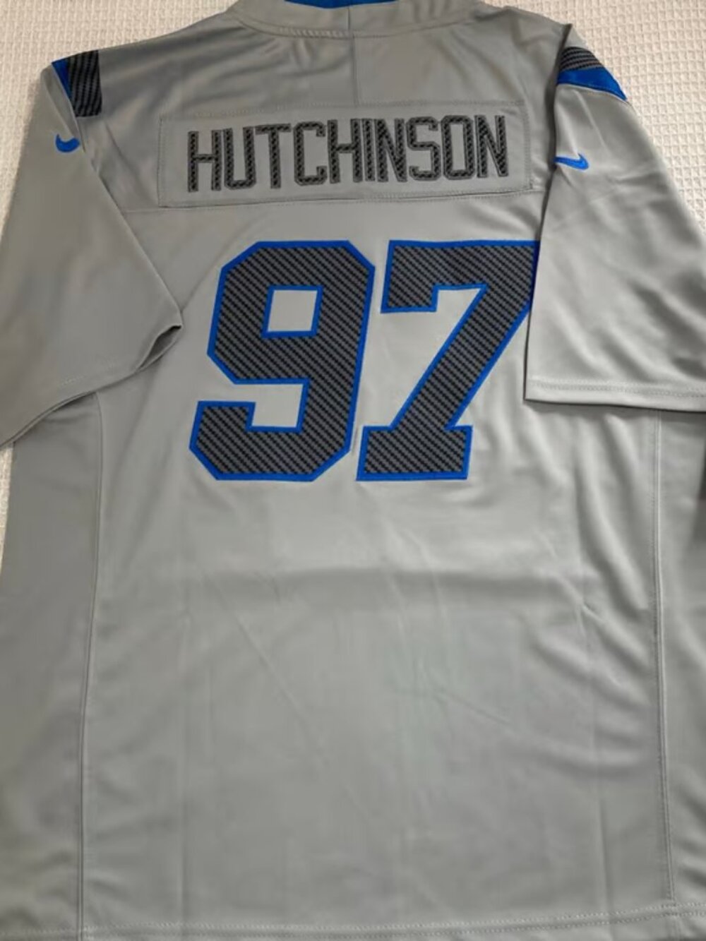 Aidan Hutchinson Silver Stitched Jersey Vapor